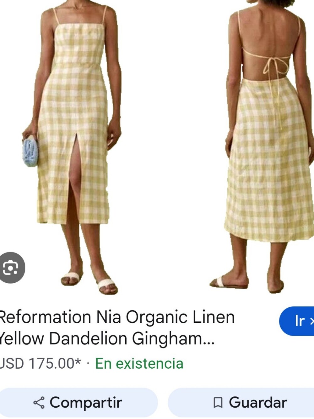 Reformation Yellow Dandelion Gingham Midi Skirt